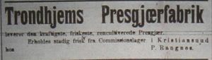 Annonse fra Trondhjems Presgærfabrik i Møre Tidende 14. januar 1899.jpg