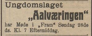 Annonse fra Ungdomslaget Aalværingen i Gudbrandsdølen 25.03.1909.jpg