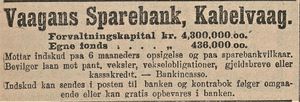 Annonse fra Vaagans Sparebank i Lofotposten 29.01.1920.jpg