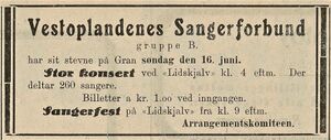 Annonse fra Vestoplandenes Sangerforbund i avisa Hadeland 13.06.1929.jpg