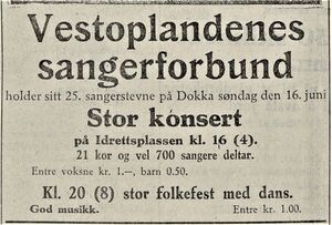 Annonse fra Vestoplandenes Sangerforbund i avisa Velgeren 08.06.1935.jpg