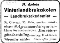 126. Annonse fra Vinterlandbruksskolen i Nord-Trøndelag og Inntrøndelagen 4.7. 1942.jpg