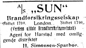 Annonse fra agent H. Simonsen-Sparboe i Haalogaland 3107 1913.jpg