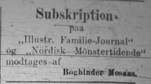 Annonse fra bokbinder Mosaas i Tromsø Amtstidende 25. januar 1896.jpg