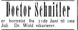 Annonse fra dr. Schnitler i Indtrøndelagen 20.6.1906.jpg