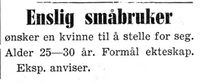 253. Annonse fra enslig småbruker i Nord-Trøndelag og Inntrøndelagen 4.7. 1942.jpg