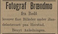 170. Annonse fra fotograf Brændmo i Tromsø Amtstidende 09. 06. 1894.jpg