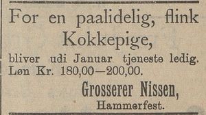 Annonse fra grosserer Nissen i Harstad Tidende 18.11. 1907.jpg