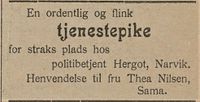 213. Annonse fra politibetjent Hergot i Haalogaland 15.02. 1908.jpg