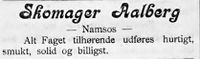 26. Annonse fra skomaker Aalberg i Namdalens Folkeblad 1901.jpg