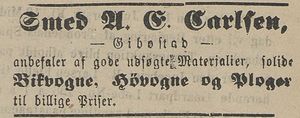 Annonse fra smed A.E. Carlsen i Tromsø Amtstidende 24.05. 1889.jpg