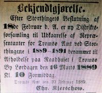 182. Annonse fra stiftamtmann Chr. Kjerschow i Tromdø Amtstidende 2702 1889.jpg