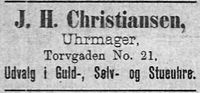 286. Annonse fra urmaker J. H. Christiansen i avisa Banneret 15.8.1892.jpg