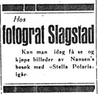 Fotograf Slagstad gjorde et scoop - og benyttet seg av det til å tjene noen ekstra kroner