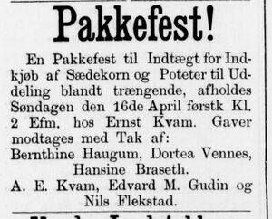 Annonse om Pakkefest i Indhereds-Posten 08. 04. 1893.jpg