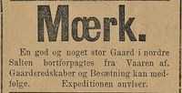 446. Annonse om bortforpaktning av gard i Lofotens Tidende 26. mars 1892.jpg