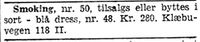 303. Annonse om brukt smoking til salgs i Adresseavisen 8.10. 1942.jpg