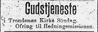 201. Annonse om gudstjeneste i Tromsø Amtstidende 4. januar 1900.jpg