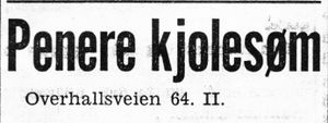 Annonse om kjolesøm i Namdal Arbeiderblad 28.10.1950.jpg