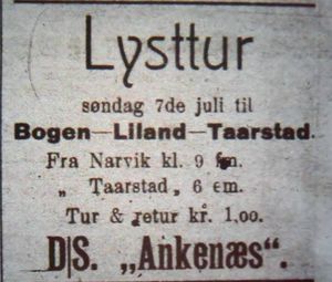 Annonse om lysttur med D.S. Ankenæs i Ofotens Tidende 5. juli 1912.JPG