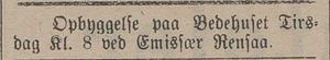 Annonse om oppbyggelse i Bedehuset i Lillehammer Tilskuer 22.03.1909.jpg