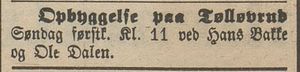 Annonse om oppbyggelse på Tølløvrud i Gudbrandsdølen 25.03.1909.jpg