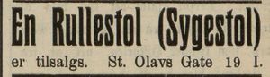 Annonse om rullestol til salgs i Fredriksstad Tilskuer 24.09. 1910.jpg