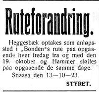 29. Annonse om ruteendring for DS Bonden i Indhereds-Posten 19.10. 1923.jpg