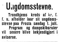 81. Annonse om ungdomssteven på Frosta i Indtrøndelagen 20.6.1906.jpg