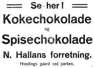 Annonses fra N. Hallan i Folkets Rett 8.11.26.jpg