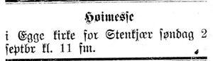 Annonses om høymesse i Egge kirke i Indtrøndelagen 31.8. 1900.jpg