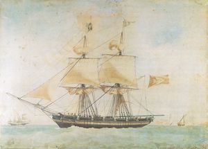 Antoine Roux Brigg Ellida av Trondhjem paa tur til Marseilles i juni 1830.jpg