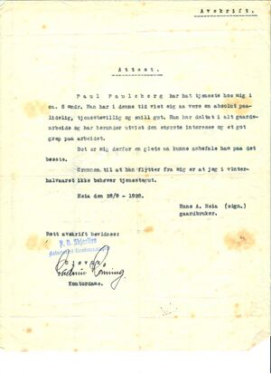 Arbeidsattest, Heia 1928.jpeg