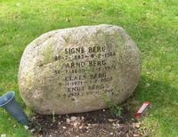 Arno Berg er gravlagt på Vår Frelsers gravlund i Oslo.