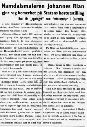 Artikkel om Johannes Rian i Namdal Arbeiderblad 28.10.1950.jpg