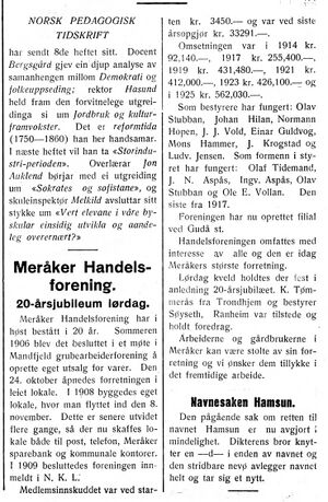 Artikkel om Meraker handelsforening i Folkets Rett 8. nov. 1926.jpg