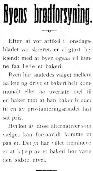 Artikkel om brød i kriserammete Steinkjer i Indhereds-Posten 9.11.1917.jpg