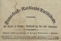 Ny “schwung” på avishodet 22. januar 1833.