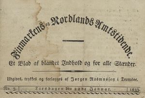 Avishodet Finmarkens og Nordlandenes Amtstidende 22.01. 1833.jpg