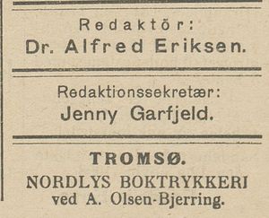 Avisklipp Kolofon i Nordlys 18.11.1908.jpg