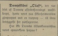 330. Avisklipp fra Harstad Tidende om Tromsø avholdsforenings tur med DS Olaf 9.8.1900.jpg