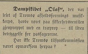 Avisklipp om DS Olaf fra Harstad Tidende 09.08.1900.jpg