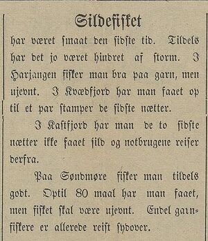 Avisklipp om fiskeritelegrammer i Harstad Tidende 08.11. 1900.jpg