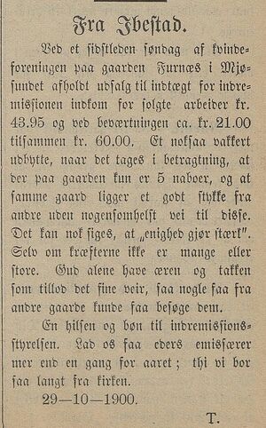 Avisklipp om indremisjon i Mjøsundet i Harstad Tidende 01.11. 1900.jpg