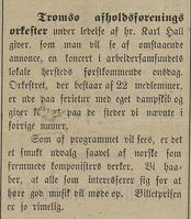 332. Avisklipp om konsert med Tromsø afholdsforenings orkester i Harstad Tidende 13.08.1900.jpg