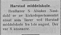 291. Avisklipp om lærer S. Alsaker Nøstdahl i Nordlys 18.08.1906.jpg
