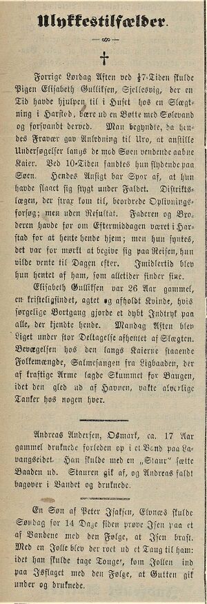 Avisklipp om tre drukningsulykker i Tromsø Amtstidende 24.11.1889.jpg