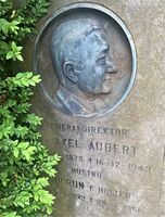 Gravminnet til Norsk Hydros generaldirektør Axel Aubert. Foto: Stig Rune Pedersen