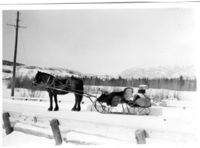 Bø prestegard mars 1942. Heim frå soknebod