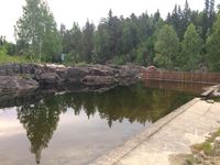 Badedammen i Veggli, som ligger ved Mykstufoss, et populært friluftsområde. Foto: Stig Rune Pedersen